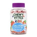 Chewy Vites Kids Calcium + Vitamin D3 60 Gummy Vitamins | Helps Support Healthy Bones and Teeth | 2 Months Supply | Real Fruit Juice | Strawberry Flavour | 1-a-Day | Vegan | 3 Years +