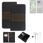 Phone Case + earphones for Google Pixel 8a Wallet Cover Bookstyle protective