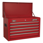 Sealey Top Chest 5 Drawer With Ball Bearing Slides Tool Storage Box Red AP225