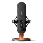 SteelSeries Microphone USB Alias pour PC - Capsule 3X Plus Grande pour Jouer, Streamer et podcaster - Logiciel Audio Sonar pour Streamers - Réduction du Bruit par IA - Support Amortisseur