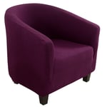 NIBESSER Chair Covers for Tub Chairs, Solid Color Armchair Covers Stretch Tub Chair Covers Jacquard Removable and Washable Bucket Chair Covers for Bar Counter Living Room Reception(Purple)