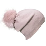 DonDon Bonnet d'hiver avec Pompon détachable à Changer Femme Bonnet Laine Chaud et Doux - Rose