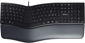 Kc 4500 Ergo, Clavier Ergonomique, Disposition Suisse (Qwertz), Filaire, Repose-Poignet Rembourré Avec Mousse À Mémoire De Forme, Clavier Incurvé, Noir[PCZ231602]