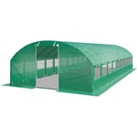 Toolport Serre de Jardin Serre Tunnel Plastique Robuste 4x10m - Bâche pe 180g/m² vert transparent