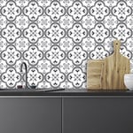 24 Stickers adhésifs carrelages | Sticker Autocollant Carreaux de ciment - Mosaïque carrelage mural salle de bain et cuisine | Carreaux de ciment adhésif mural - azulejos - 15 x 15 cm - 24 pièces