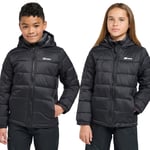 Berghaus Childrens Unisex Kids' Burham Jacket with Lightweight Insulation & Water Resistant Fabric, Winter Coat for Boys & Girls - Black - Size 5-6Y