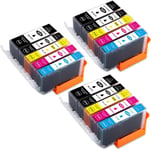 PGI-525 CLI-526 Cartouches d'encre pour 525 526 Cartouche pour MG5150 MG5350 MG5250 IX6550 MX885 MX895 MX715 IP4950 (15 Pack)