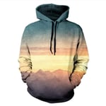 Unisex 3D Printed Hoodies,Unisex Hoodied Sweatshirt Mountain Sunset Print Casual Warmer Long Sleeve Drawstring Pocket Pullover Gift For Student Couple Festival,6Xl