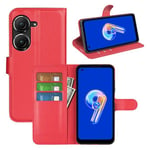 Asus Zenfone 10 PU Wallet Case Red