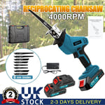 21V Reciprocating Saw Cordless Hand Saw Electric Wood Metal Cutter w/ 2 Battery