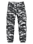 APTRO Cargo Combat Trousers for Men UK Camo Tactical Mens Trousers Work Trousers Cotton Joggers with Multiple Pockets Grey Camouflage L