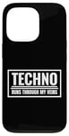 Coque pour iPhone 13 Pro Techno Runs Through My Veins Music Festival Rave Outfit