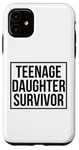 Coque pour iPhone 11 Citation amusante pour la fête des pères avec inscription « Teenage Daughter Survivor »