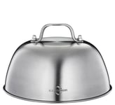 Küchenprofi Cloche de Barbecue en Acier Inoxydable avec poignée, pour Fondre, Cuire et Garder au Chaud, Accessoire de Barbecue Robuste, Passe au Lave-Vaisselle, Hauteur sans poignée 7 cm, diamètre 16