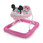 Bright Starts, Disney Baby, Minnie Mouse Forever Besties 2-in-1 Activity Walker with Removable Toy Station with Lights, Songs & Sounds, Adjustable Height, Foldable, Easy to Clean, Pink, Age 6 months+