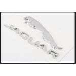 Yousport Fit Jaugar XE XF XJ Bilbagageutrymme Emblem Leopard Bakre Bilklistermärke Jaguar Panther Fender Dekal (Silver)