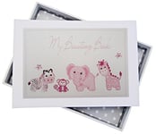 White Cotton Cards My Boasting Book, Mini Photo Album, Pink Toys, Animals, Board, 12.5 x 17.5 x 2.5 cm