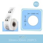 Phomemo-Imprimante d'étiquettes portable,papier thermique,autocollant auto-adhésif,transparent,rond,carré,étiquette de code-barres,notes autocollantes,M110,M200 - Type White 30