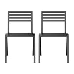 NINE - 19 Outdoors - Stacking Chair Set of 2, Black - Matstolar utomhus - Butterfield Brothers - Svart - Metall