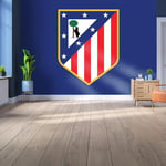 Licence Decor Atlético de Madrid Papier peint en vinyle – Petite taille (110 cm (H) x 80 cm (H) – Blason en couleur sur la marque Bleu