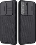 Coque Pour Samsung Galaxy S22, Camshield Pro Coque Avec Cache Camera Pour Galaxy S22, Noir