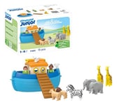 Playmobil 71681 Junior : Arche de Noé transportable - Comprenant Une Rampe et 5 Paires d'animaux - Jouet fabriqué à partir de matière d'origine végétale - Dès 12 Mois