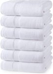 Utopia Towels - Lot de 6 Serviettes de Toilette de Luxe, (41 x 71 CM) 100% Coton filé, légères et très absorbantes pour la Salle de Bain, Le Voyage, Le Camping, l'hôtel et Le Spa (Blanc)