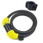 URBAN UR454M Cable Antivol avec Code Combinaison ø12mm pour Vélo, Chaîne Acier Tressé 120cm, Serrure de Sécurité Antivol Casque de Moto, Roues, Accessoires, Cadenas Scooter Universel Vélo Électrique