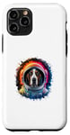 Coque pour iPhone 11 Pro Homme Femme Coloré Space Astronaute Basset Hound