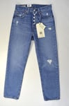 NEW LEVIS 501 High raw rise JEANS W24 L26 size 6 womens ladies 36200-0138 CROP