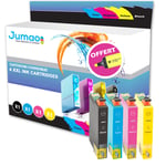 4 cartouches jet d'encre Jumao compatibles pour Epson Expression Home XP 345 445 +Fluo offert