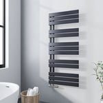 Radiateur Sèche-serviette eau chaude 1176x500mm sèche-serviettes, Lames plates ouverture latérale - Anthracite - Meykoers