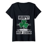 Womens Murphy Irish Family Name St Patricks Day Shamrock Luck Party V-Neck T-Shirt