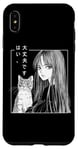 iPhone XS Max 80's Manga Anime Art Goth Cat Sad Girl Aesthetic Kanji Art Case