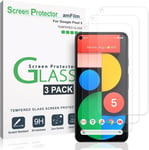 3 Pieces Verre Trempe Pour Pixel 5,Coque Compatible(Installation Facile)Film De Protection D¿Ecran Pour Google Pixel 5(2020)