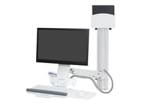 Ergotron Styleview Sit-Stand Combo System - Monteringssett (Tastaturbakke, Cpu-Veggmontering, Justerbar Monitorarm) - For Lcd-Skjerm / Pc-Utstyr - Liten Cpu-Holder - Aluminium, Kvalitetsplast - Hvit - Skjermstørrelse: Inntil 24"