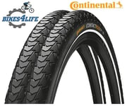 2 Continental Contact Plus 700 x 28c Wired Bike Tyres & Schrader Tubes