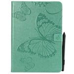 JIan Ying Case Universal for Apple iPad Air, iPad Air 2, iPad 9.7 (2017)/(2018) Patterns Tablet Shell Cover Protector Green butterfly