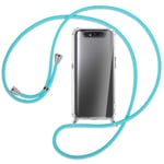 Collier pour Samsung Galaxy A80 turquoise (A) Etui Coque silicone avec cordon