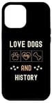 Coque pour iPhone 14 Pro Max Love Dogs Professeur d'histoire pour homme et femme