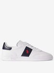 Polo Ralph Lauren Heritage Aera Suede Trainers - White/Navy, White/Navy, Size 8, Men