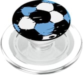 Maillot de football bleu clair et blanc avec ballon de football PopSockets PopGrip pour MagSafe