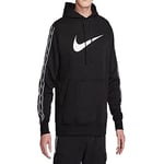 NIKE Repeat Hooded Sweatshirt Black/Black/White XXL