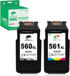 560XL 561XL Cartouches d'encre Remanufacturées pour Canon Cartouche 560 561 XL Pixma TS5350i TS5350a TS5351 TS5352 TS5353 TS5355 TS7450 TS7451 TS5351a TS5353a TS5355a TS5351i Imprimante