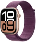 Apple Watch Series 10 GPS 46mm Rose Gold Plum Sport Loop Purple One Size