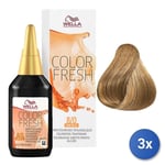 3x Color Frais Colorant Cheveux Tube S.Ammoniaque 8/0 Blonde Clair