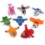 8-pack Super Wings Transformerflygplan Mini-figurer Leksaker för Barn (FMYED)