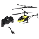 USB-laddad RC-helikopter med ljus, Mini RC-drönare med gyro, kraschbeständig RC-leksak för pojkar, barnpresent Yellow