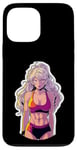 Coque pour iPhone 13 Pro Max Brassière de sport avec cheveux blonds et manga