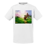 T-Shirt Enfant Zelda Plaine Hyrule A Cheval Jeux Video